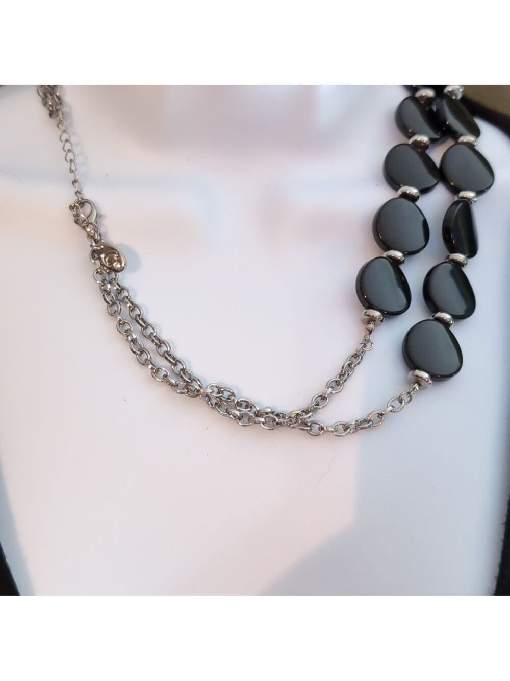 Charming Charlie Black and Silver Statement Necklace - Picture 6 of 6